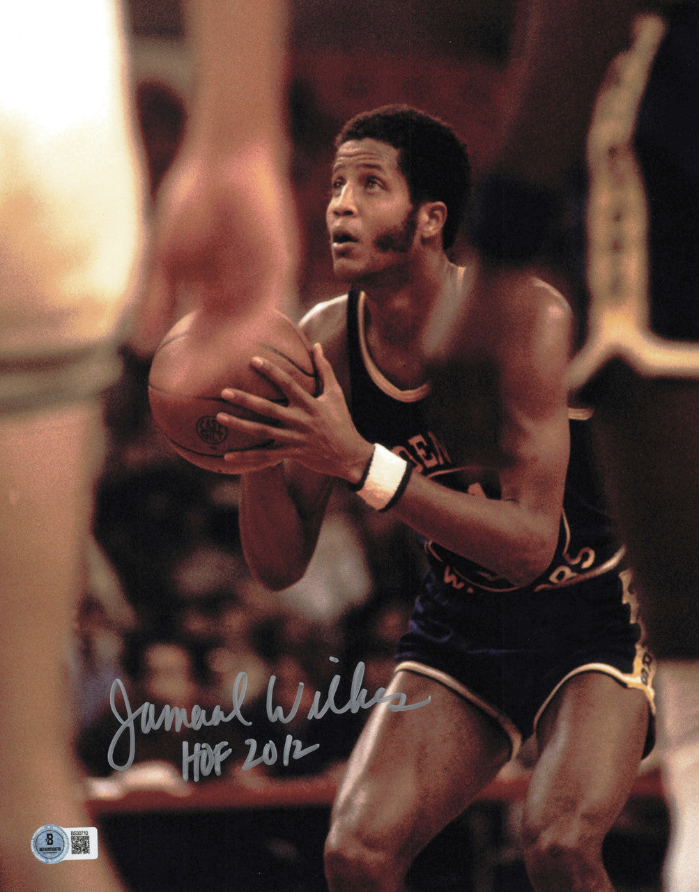 Jamaal Wilkes Autographed 11x14 Photo Golden State Warriors "HOF 2012" Beckett BAS QR #SB30710