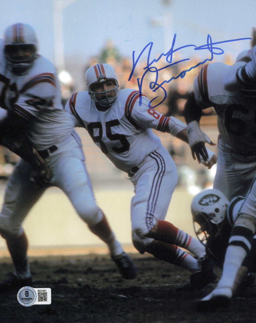Nick Buoniconti Autographed 8x10 Photo New England Patriots Beckett BAS QR #BS31961