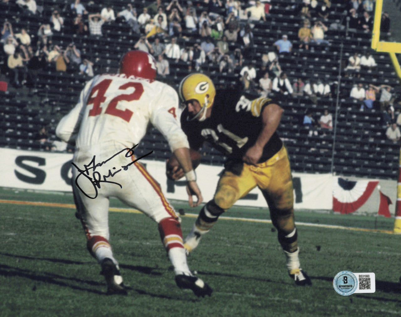Johnny Robinson Autographed 8x10 Photo Kansas City Chiefs Beckett BAS QR #BS31990