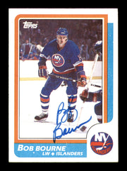 Bob Bourne Autographed 1986-87 Topps Card #14 New York Islanders SKU #248075
