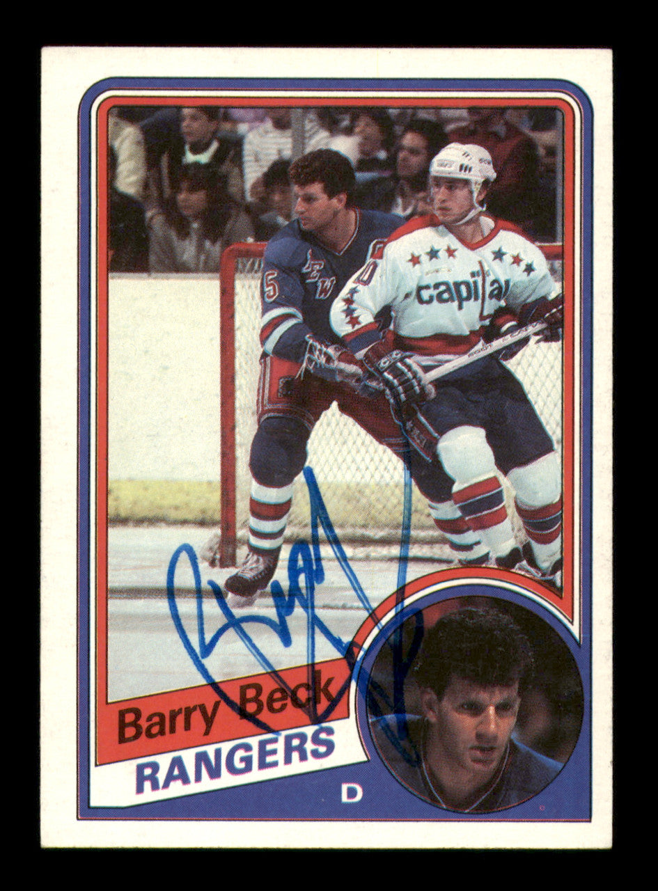 Barry Beck Autographed 1984-85 Topps Card #105 New York Rangers SKU #248079