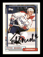 Peter Bondra Autographed 1992-93 Topps Card #294 Washington Capitals SKU #248080