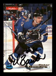Peter Bondra Autographed 1996-97 Skybox Impact Card #136 Washington Capitals SKU #248081