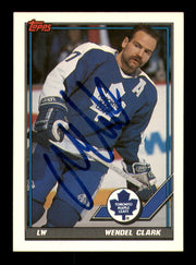 Wendell Clark Autographed 1991-92 Topps Card #464 Toronto Maple Leafs SKU #248088