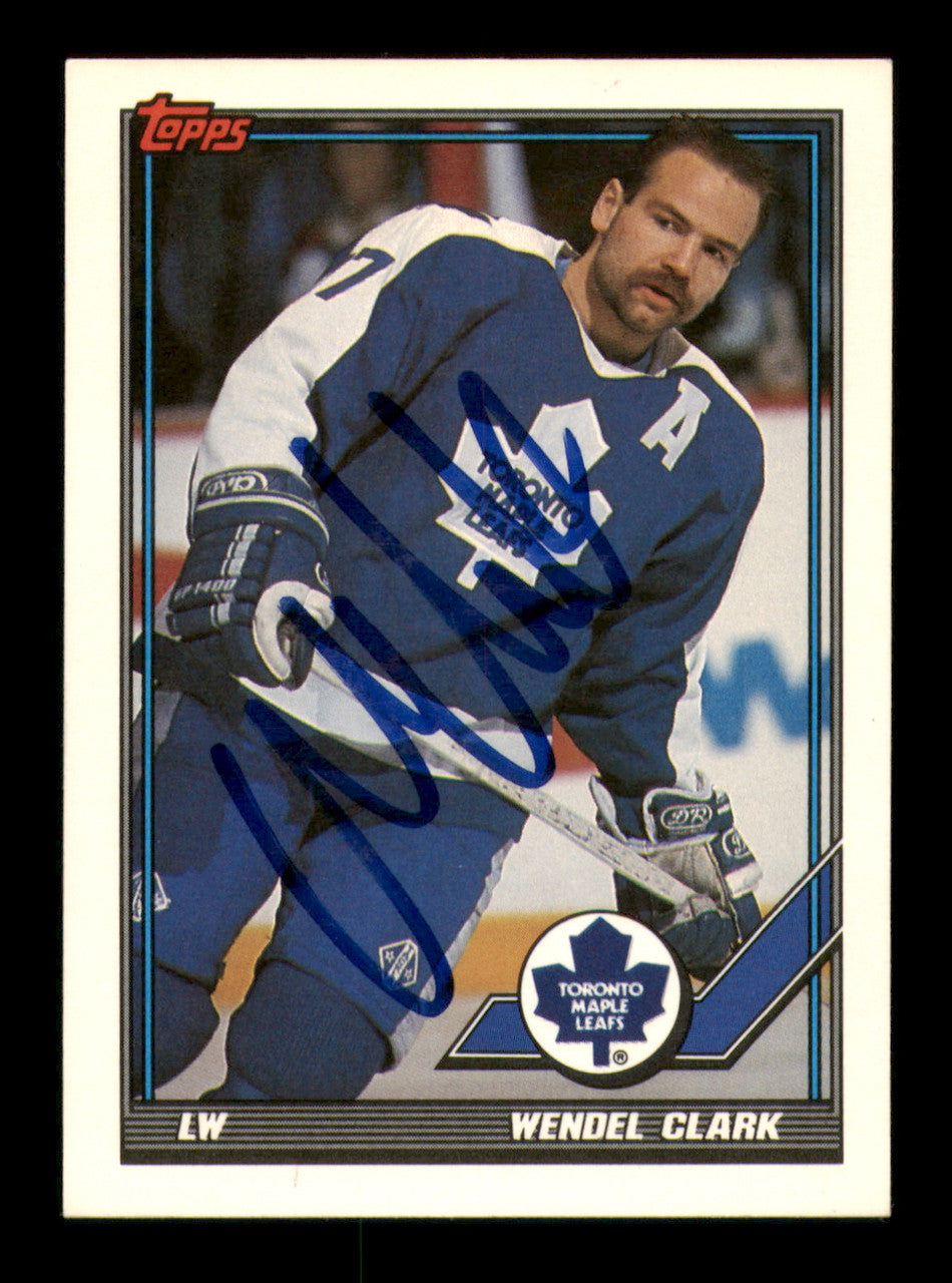 Wendell Clark Autographed 1991-92 Topps Card #464 Toronto Maple Leafs SKU #248088