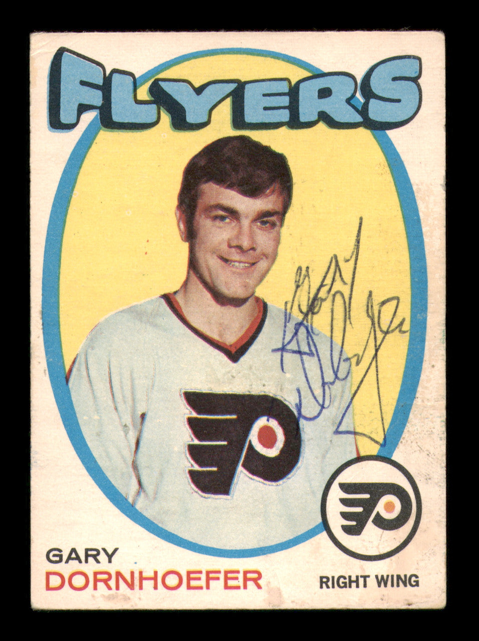 Gary Dornhoefer Autographed 1971-72 O Pee Chee Card #202 Philadelphia Flyers SKU #248090
