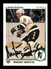 Gaetan Duchesne Autographed 1990-91 Upper Deck Card #108 Minnesota North Stars SKU #248092