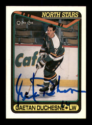 Gaetan Duchesne Autographed 1990-91 O Pee Chee Card #319 Minnesota North Stars SKU #248094