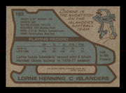 Lorne Henning Autographed 1979-80 Topps Card #193 New York Islanders SKU #248114