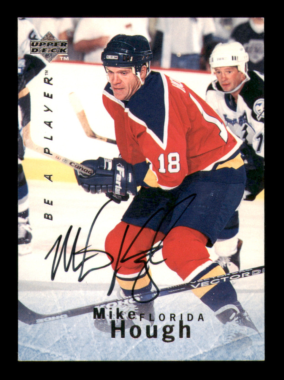 Mike Hough Autographed 1996 Upper Deck Be A Player Card #122 Florida Panthers SKU #248116