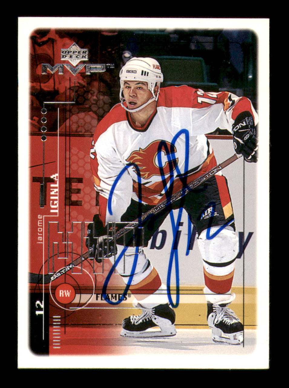 Jarome Iginla Autographed 1998-99 Upper Deck MVP Card #34 Calgary Flames SKU #248121