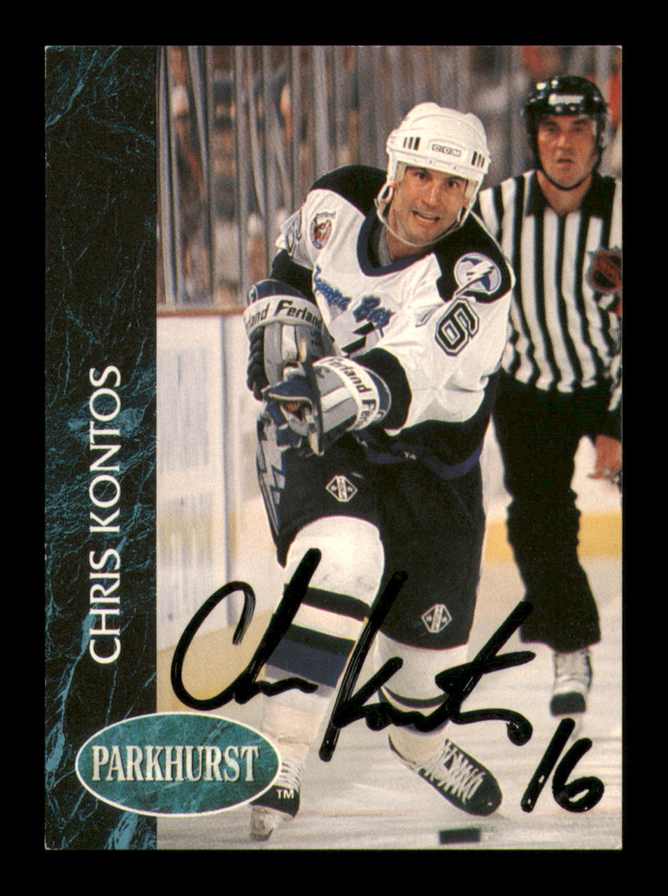 Chris Kontos Autographed 1992-93 Parkhurst Card #176 Tampa Bay Lightning SKU #248128