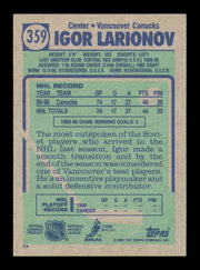Igor Larionov Autographed 1990-91 Topps Card #359 Vancouver Canucks (Smudged) SKU #248134