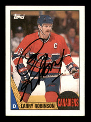Larry Robinson Autographed 1987-88 Topps Card #192 Montreal Canadiens SKU #248156
