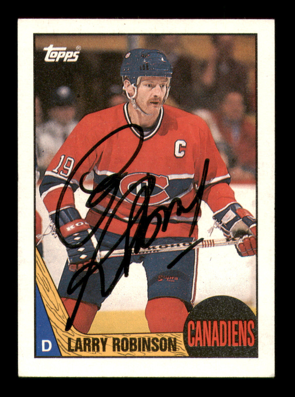 Larry Robinson Autographed 1987-88 Topps Card #192 Montreal Canadiens SKU #248156