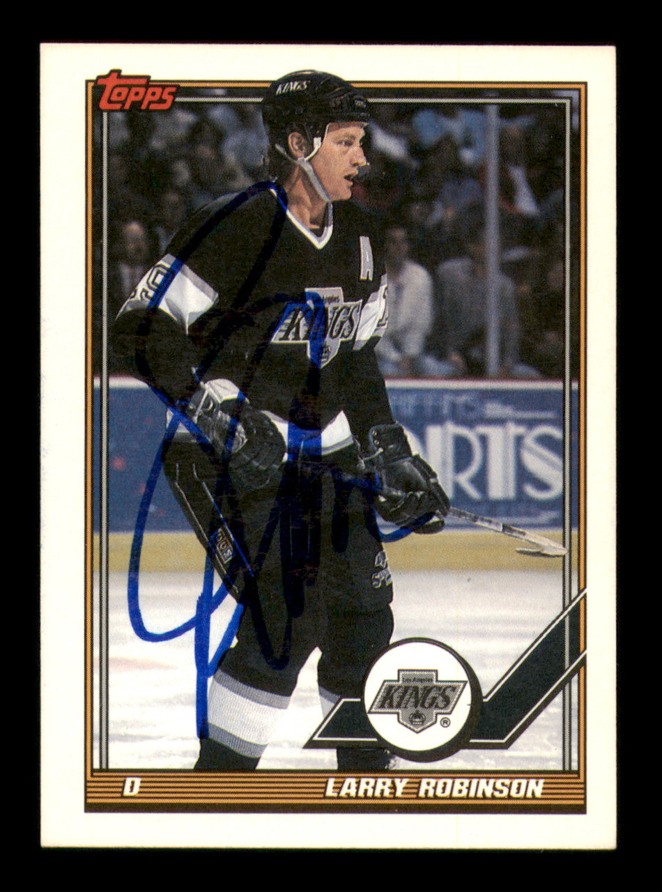 Larry Robinson Autographed 1991-92 Topps Card #458 Los Angeles Kings SKU #248157