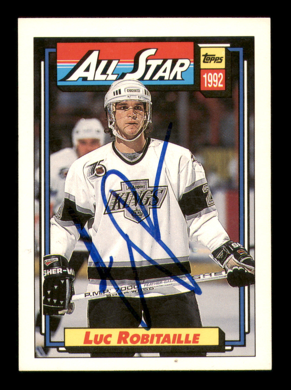 Luc Robitaille Autographed 1992-93 Topps Card #266 Los Angeles Kings SKU #248158