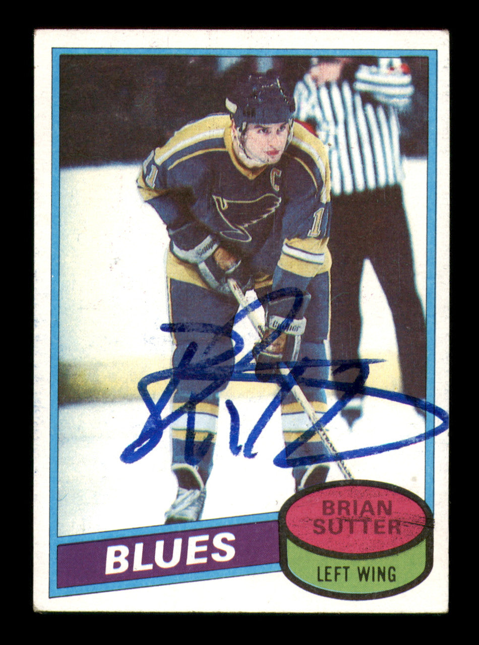 Brian Sutter Autographed 1980-81 Topps Card #244 St. Louis Blues SKU #248162