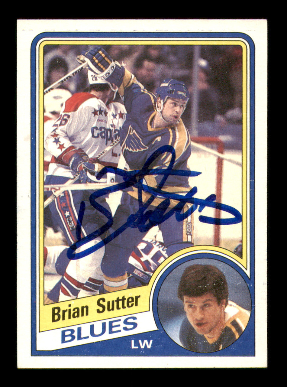 Brian Sutter Autographed 1984-85 Topps Card #135 St. Louis Blues SKU #248164