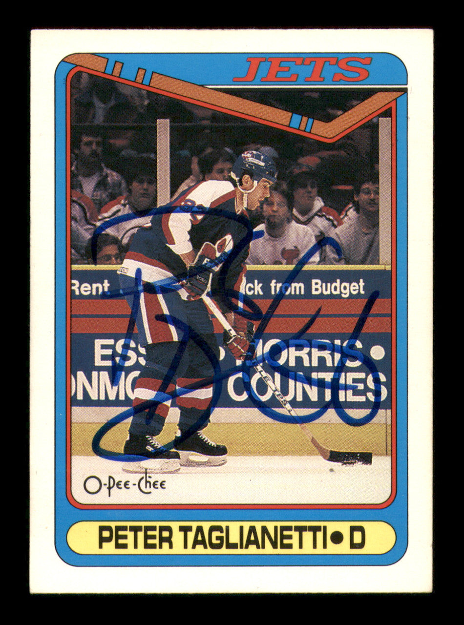 Peter Taglianetti Autographed 1990-91 O Pee Chee Card #435 Winnipeg Jets SKU #248170