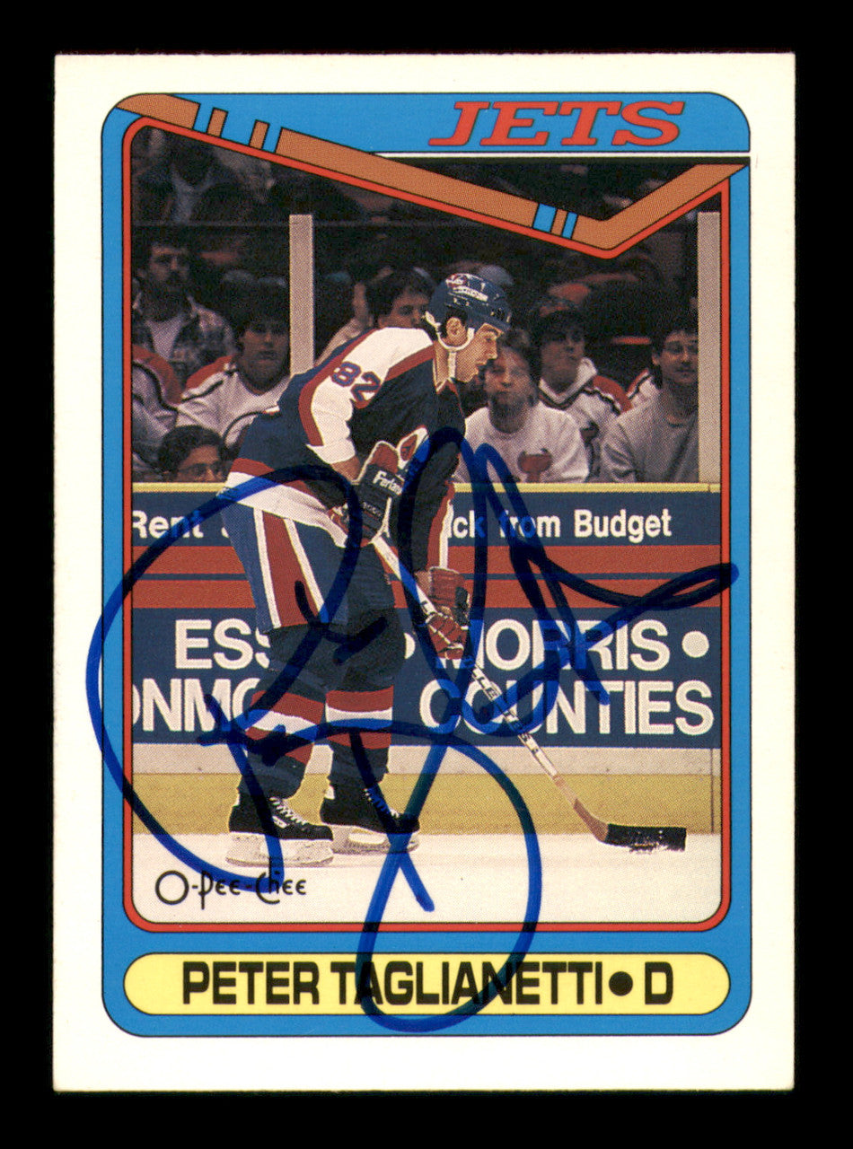 Peter Taglianetti Autographed 1990-91 O Pee Chee Card #435 Winnipeg Jets SKU #248171