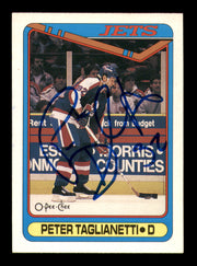 Peter Taglianetti Autographed 1990-91 O Pee Chee Card #435 Winnipeg Jets SKU #248172