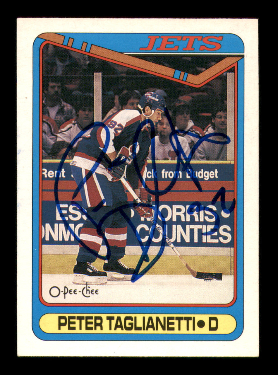 Peter Taglianetti Autographed 1990-91 O Pee Chee Card #435 Winnipeg Jets SKU #248172