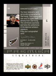 Olaf Kolzig Autographed 2001-02 Premier Collection Signatures Card #OK Washington Capitals SKU #248180