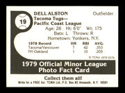 Dell Alston Autographed 1979 TCMA Rookie Card #19 Tacoma Tugs SKU #248191