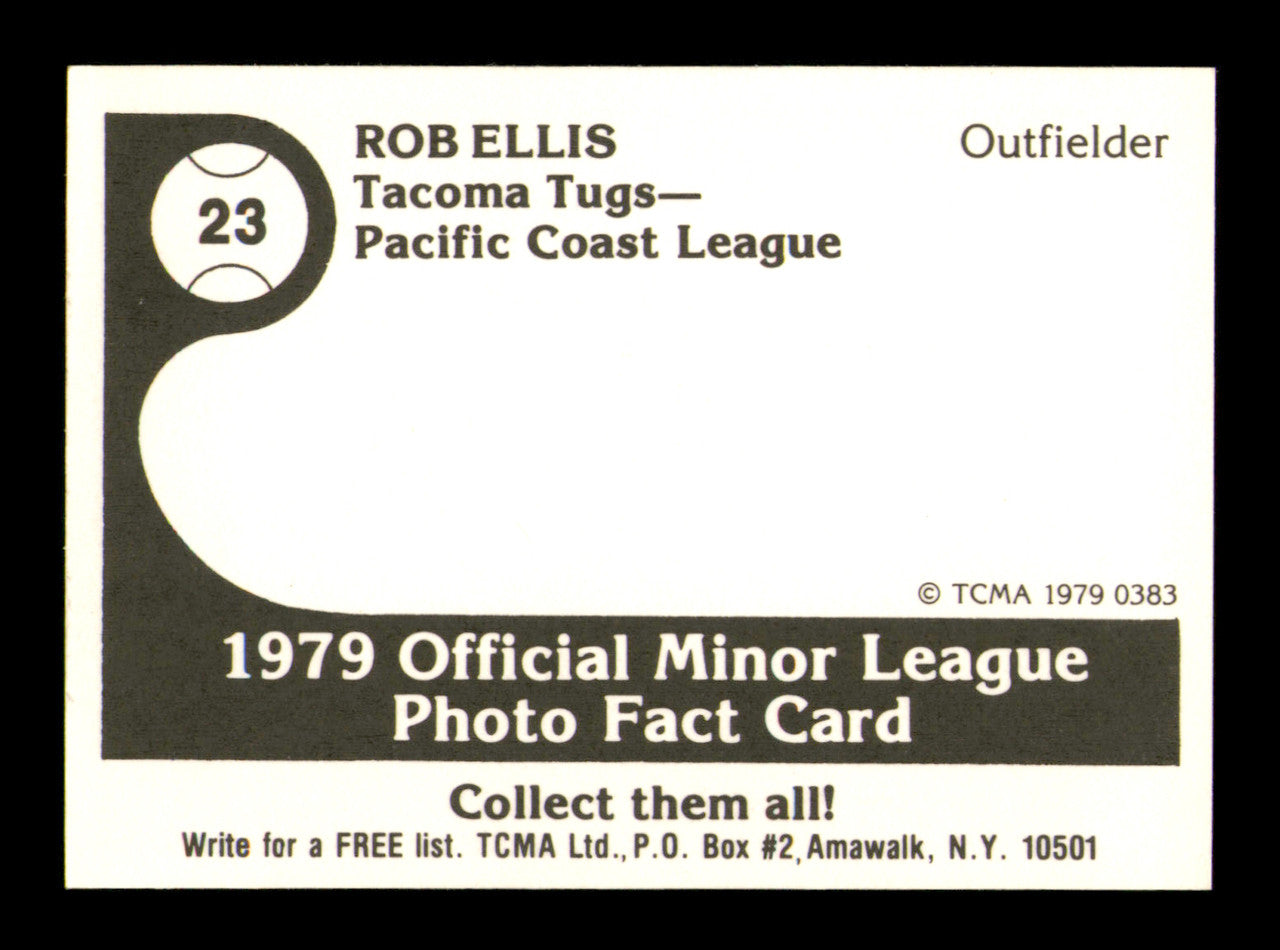 Rob Ellis Autographed 1979 TCMA Rookie Card #23 Tacoma Tugs SKU #248192