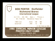 Bob Porter Autographed 1981 TCMA Rookie Card #7 Richmond Braves SKU #248199