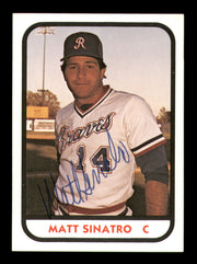 Matt Sinatro Autographed 1981 TCMA Rookie Card #20 Richmond Braves SKU #248200