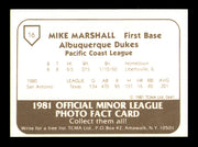 Mike Marshall Autographed 1981 TCMA Rookie Card #16 Albuquerque Dukes SKU #248202