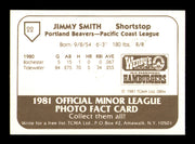 Jimmy Smith Autographed 1981 TCMA Rookie Card #22 Portland Beavers SKU #248213