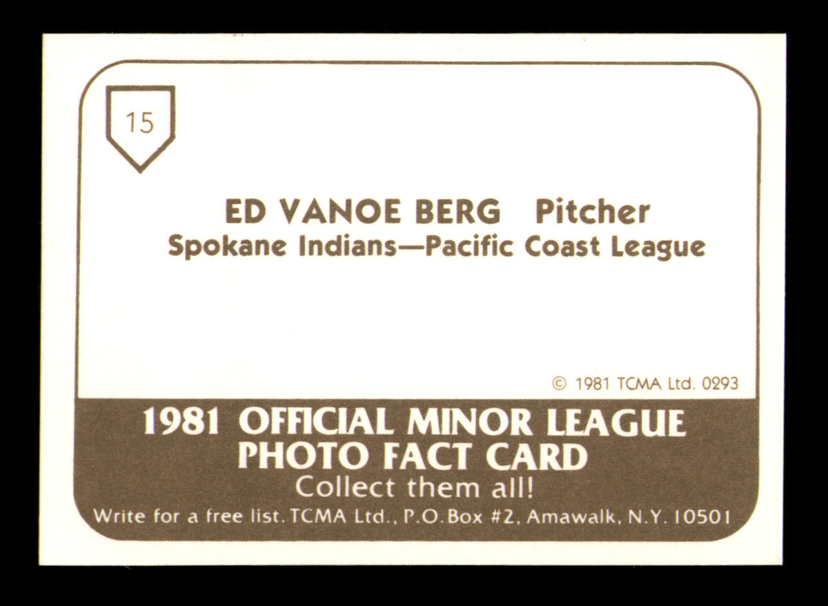 Ed Vande Berg Autographed 1981 TCMA Rookie Card #15 Spokane Indians SKU #248217