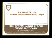 Jim Maler Autographed 1981 TCMA Rookie Card #22 Spokane Indians SKU #248222
