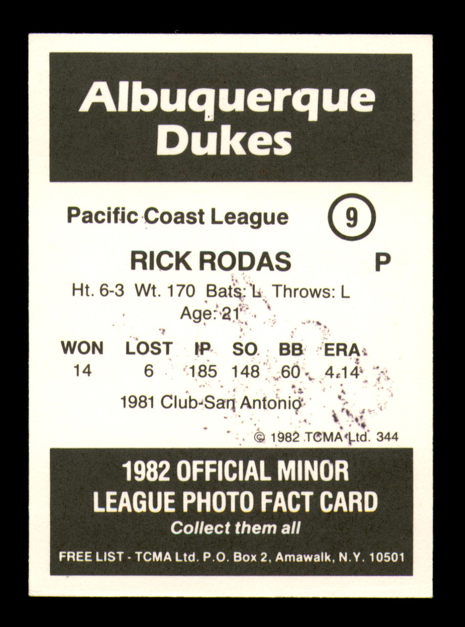 Rich Rodas Autographed 1982 TCMA Rookie Card #9 Albuquerque Dukes SKU #248228