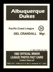 Del Crandall Autographed 1982 TCMA Card #24 Albuquerque Dukes SKU #248235