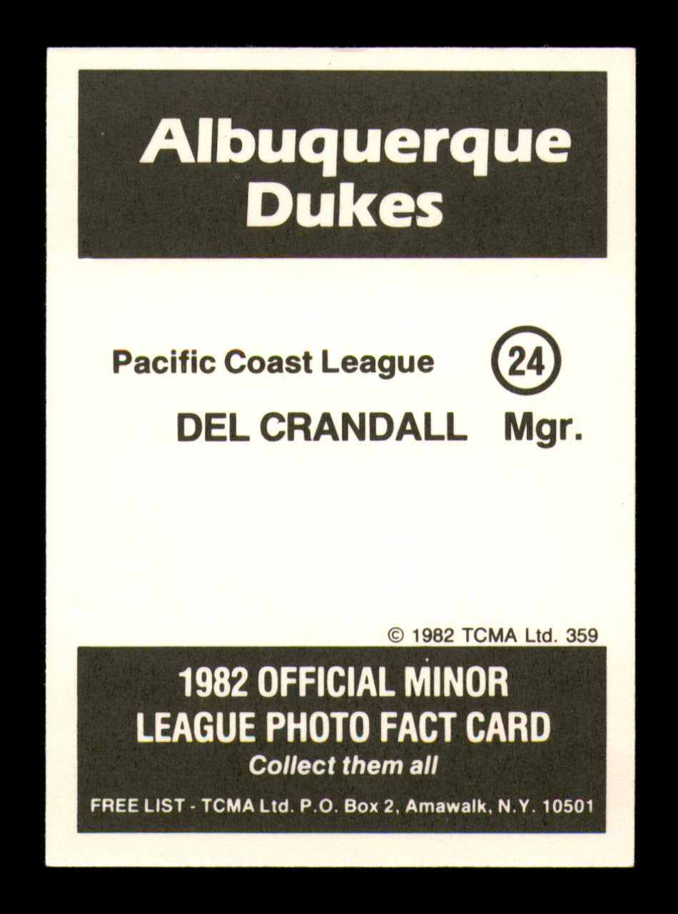 Del Crandall Autographed 1982 TCMA Card #24 Albuquerque Dukes SKU #248235