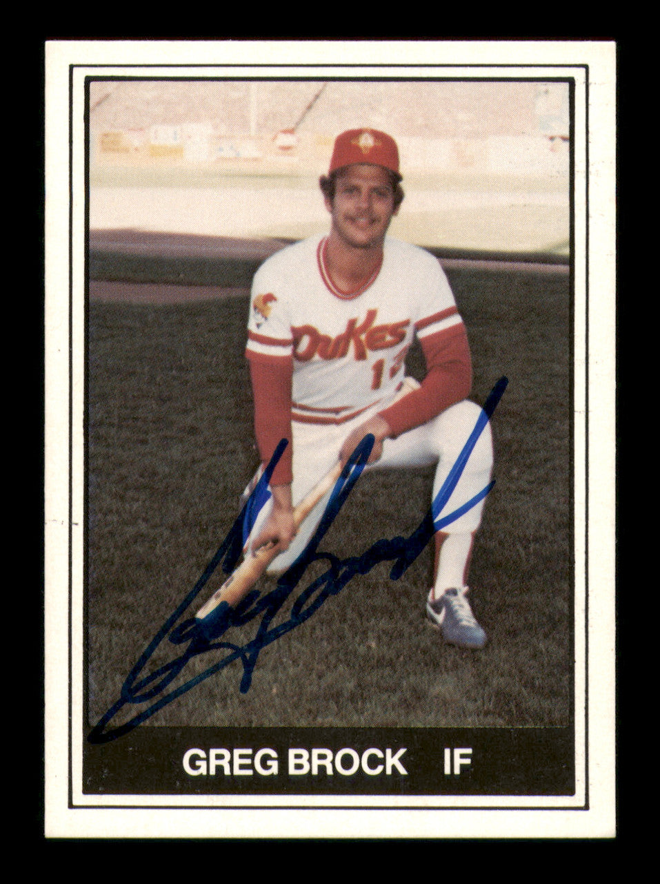 Greg Brock Autographed 1982 TCMA Rookie Card #15 Albuquerque Dukes SKU #248236