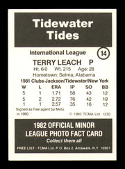 Terry Leach Autographed 1982 TCMA Rookie Card #14 Tidewater Tides SKU #248246
