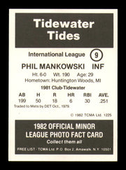 Phil Mankowski Autographed 1982 TCMA Card #9 Tidewater Tides SKU #248247