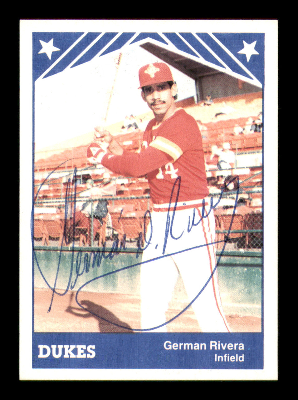 German Rivera Autographed 1983 TCMA Rookie Card #17 Albuquerque Dukes SKU #248259