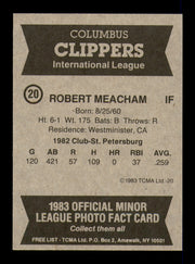Bobby Meacham Autographed 1983 TCMA Rookie Card #20 Columbus Clippers SKU #248263