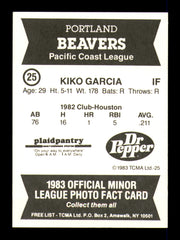 Kiko Garcia Autographed 1983 TCMA Card #25 Portland Beavers SKU #248271