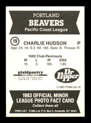 Charles Hudson Autographed 1983 TCMA Rookie Card #19 Portland Beavers SKU #248273