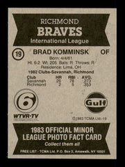 Brad Komminsk Autographed 1983 TCMA Rookie Card #19 Richmond Braves SKU #248278