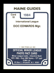 Doc Edwards Autographed 1984 TCMA Card #10 Maine Guides SKU #248283