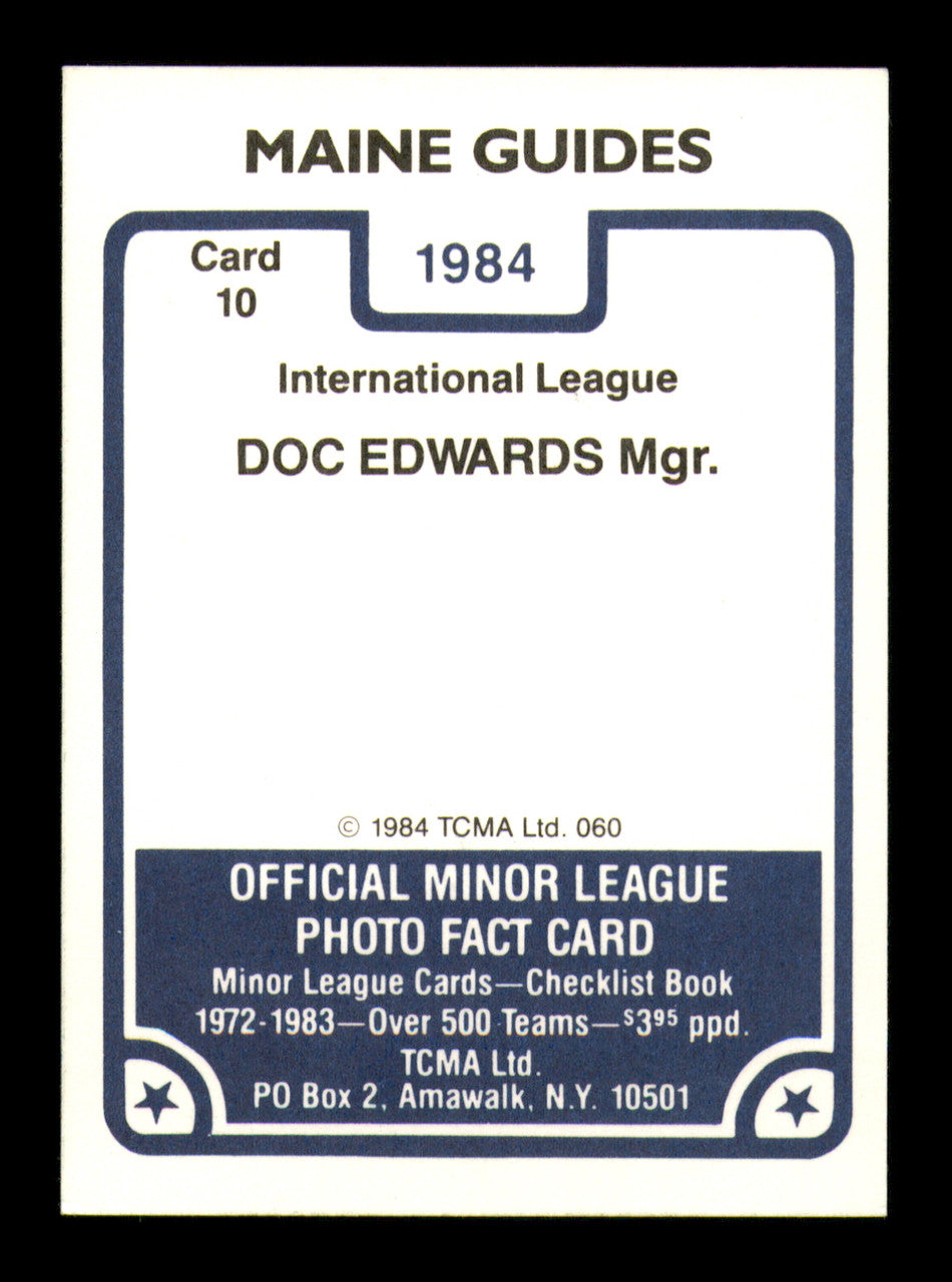 Doc Edwards Autographed 1984 TCMA Card #10 Maine Guides SKU #248283