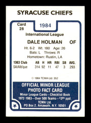 Dale Holman Autographed 1984 TCMA Card #28 Syracuse Chiefs SKU #248291